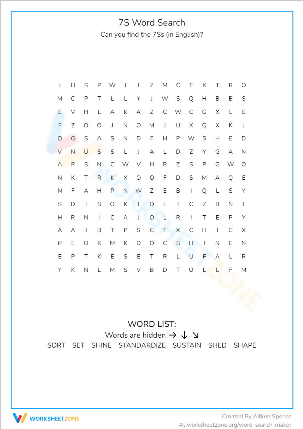 7S Word Search - Page 1