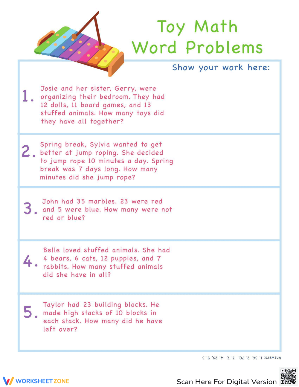 Solve Subtraction Word Problems Worksheet - Page 1