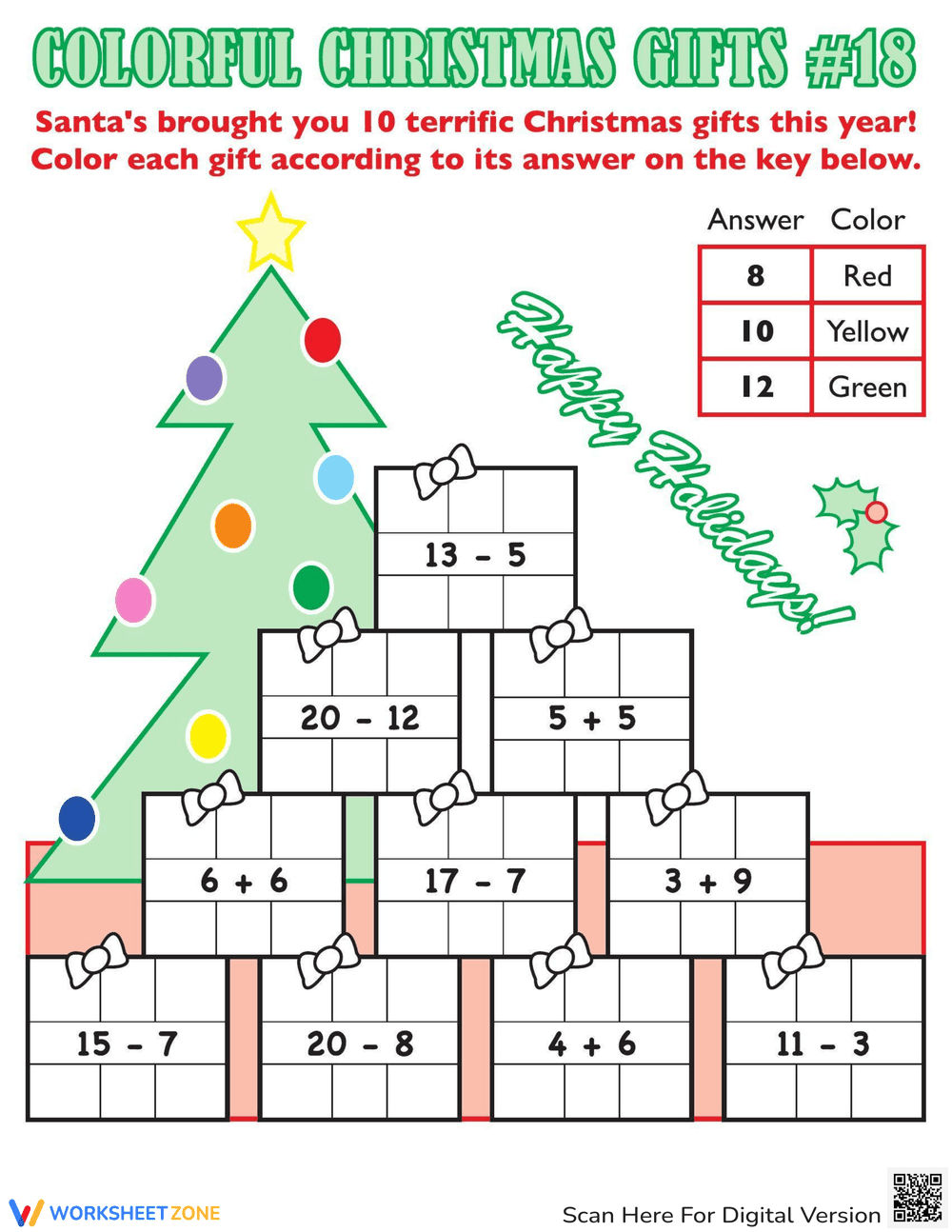 Colorful Christmas Math #18 - Page 1
