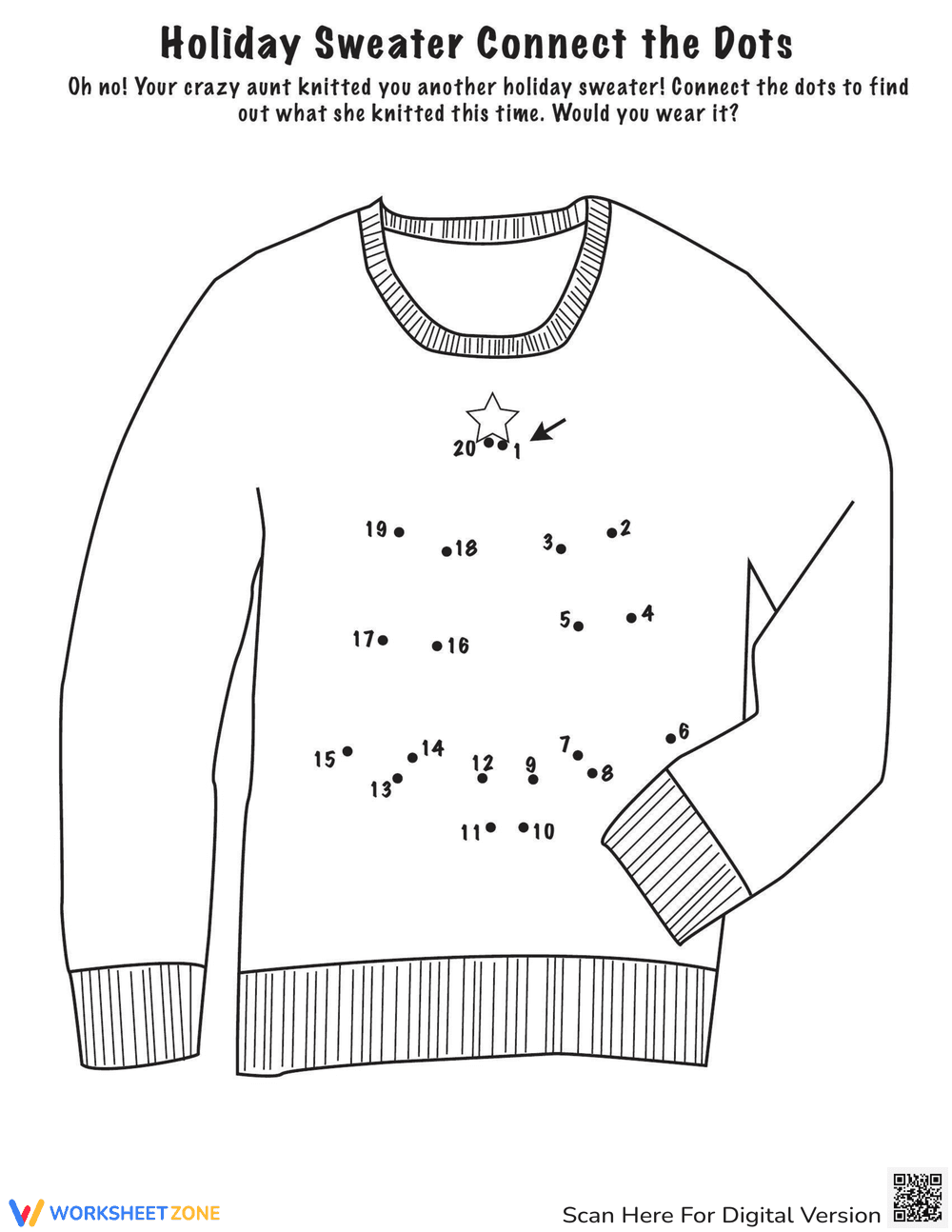 Holiday Sweater: Connect the Dots Fun - Page 1