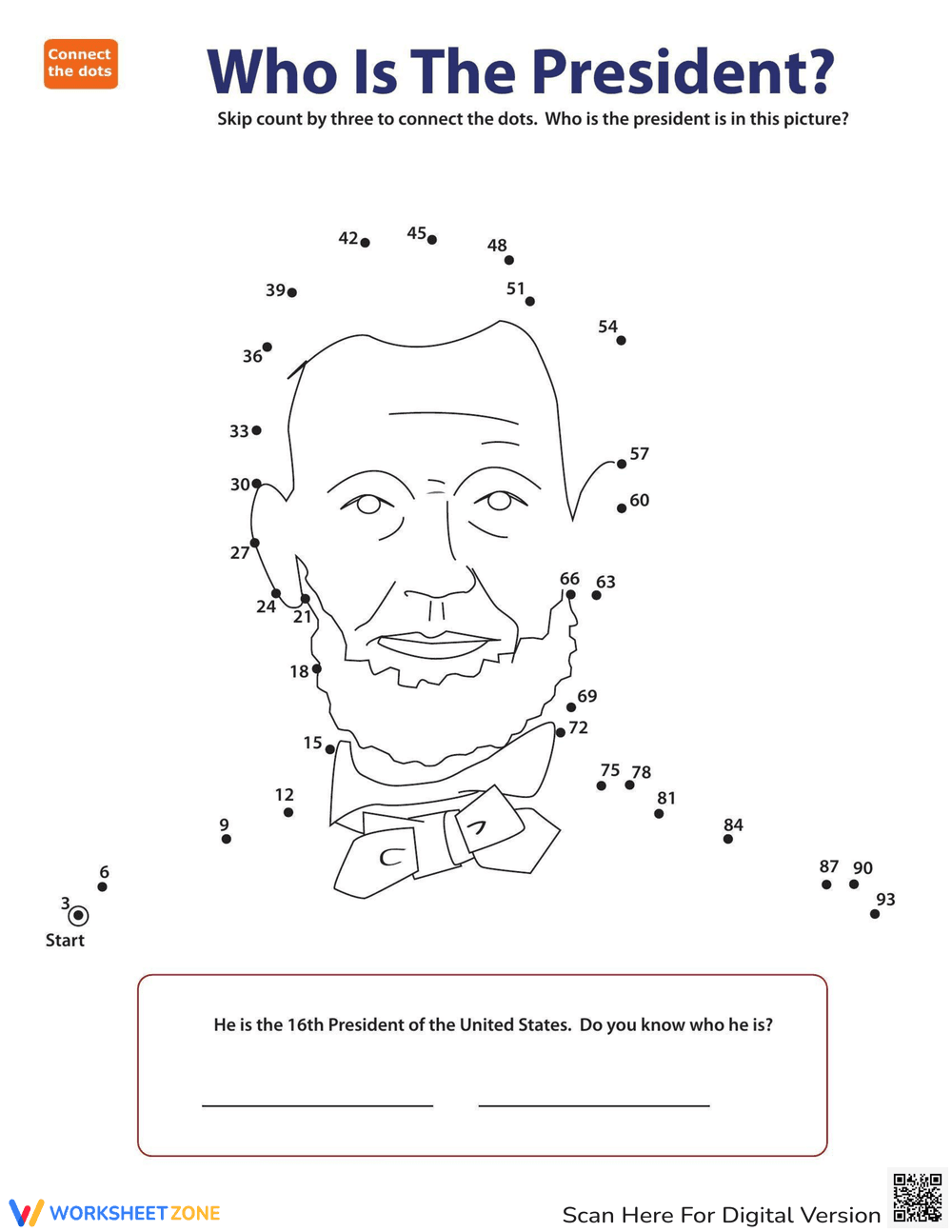 Presidential Skip Counting: Connect the Dots - Page 1