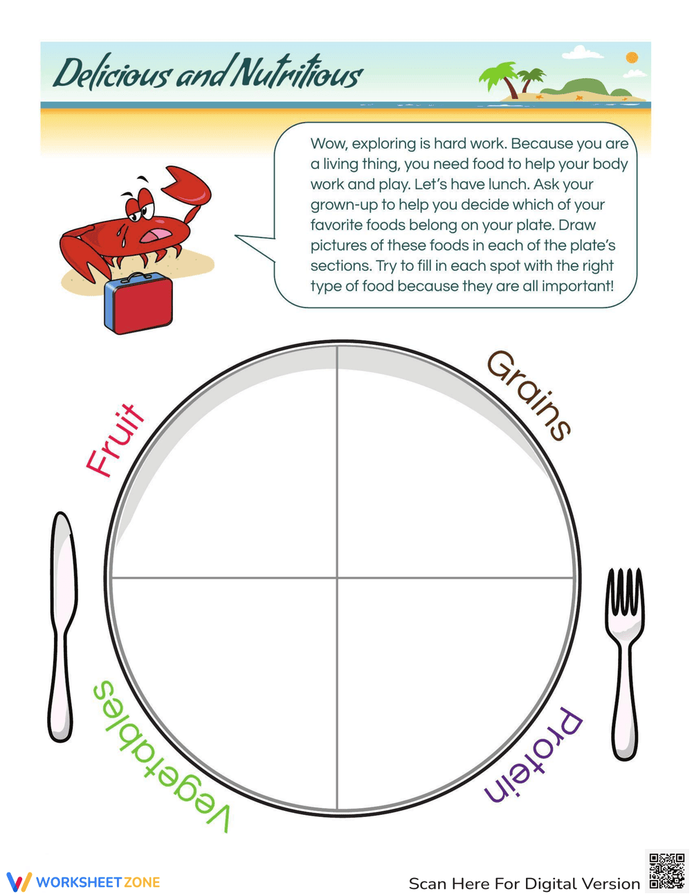 Interactive Lunch Menu Worksheet - Page 1