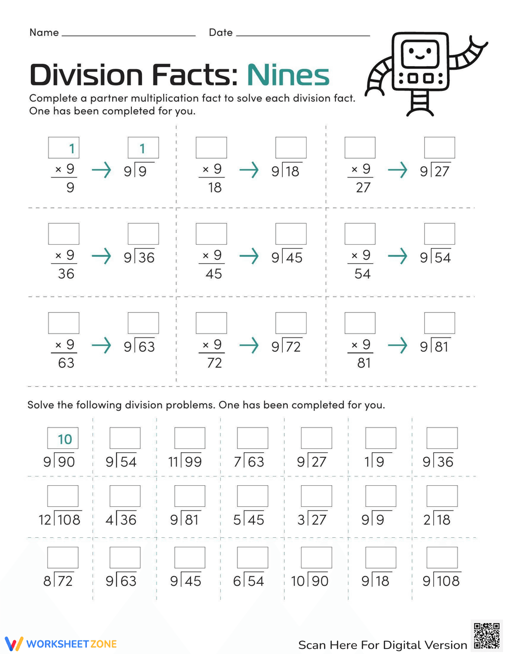 Master Division Basics & Division Facts - Page 1