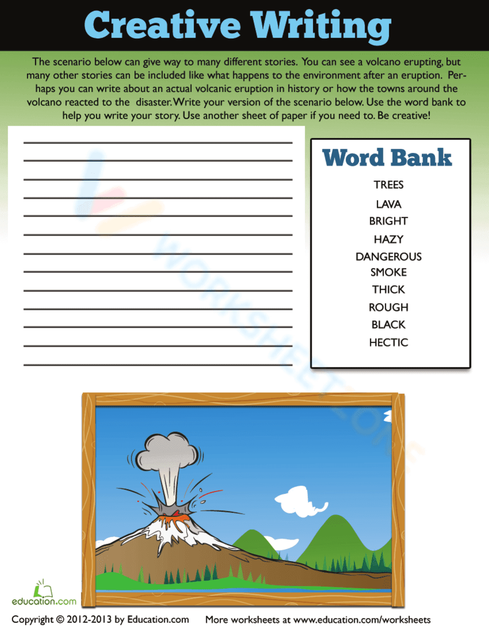 Volcano Descriptive Writing - Page 1