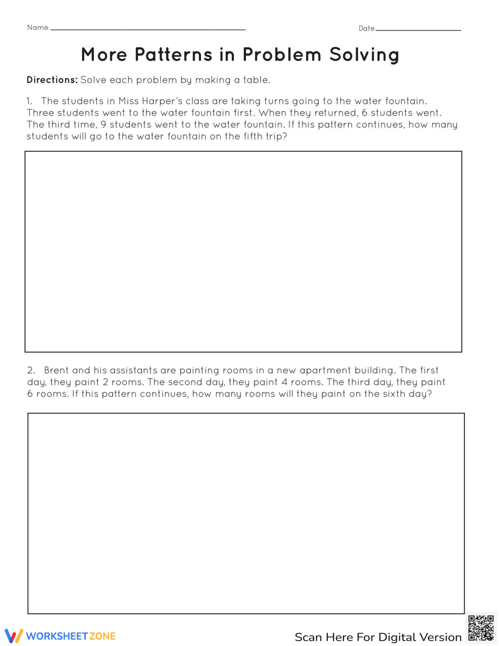 Patterns in Problem Solving: A Math Challenge Worksheet - Page 1
