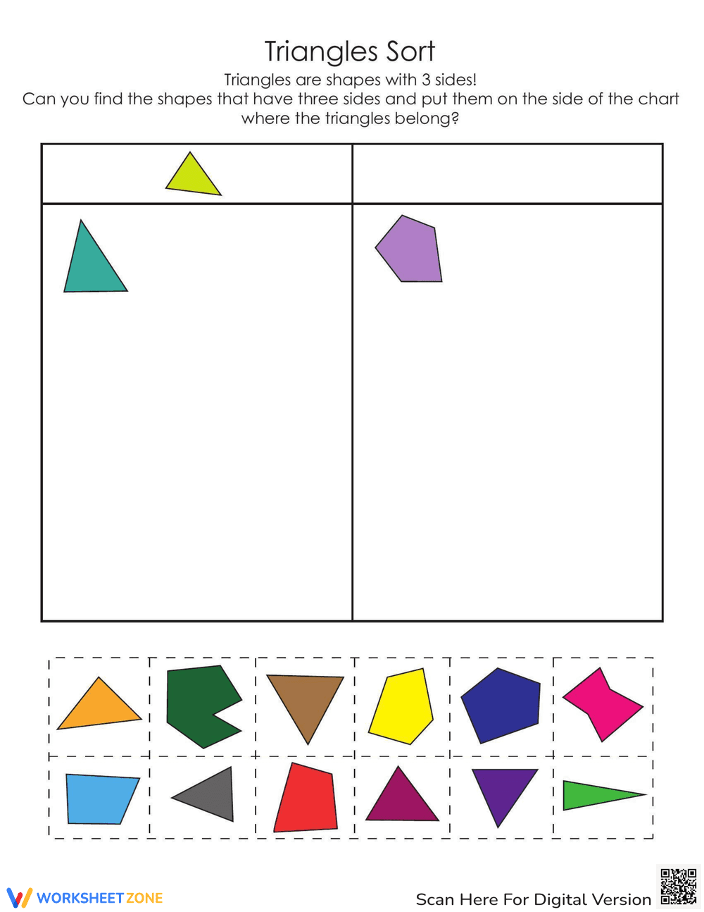 Sort Types of Triangles by Attributes - Page 1