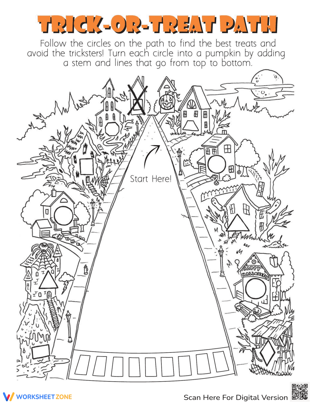 Trick or Treat: Follow the Path Game - Page 1