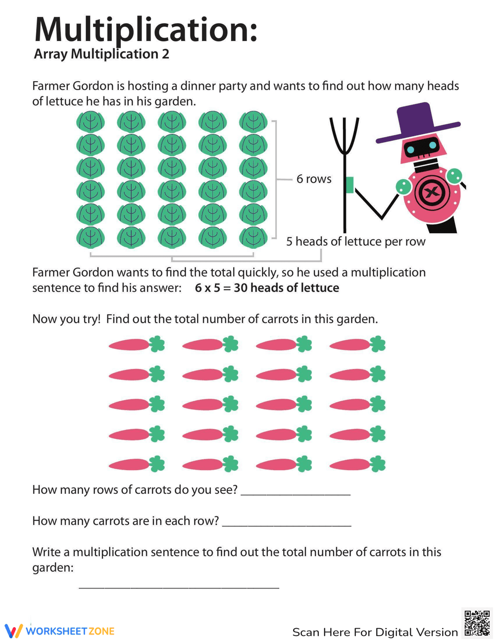 Visualize Multiplication: Array Worksheet - Page 1