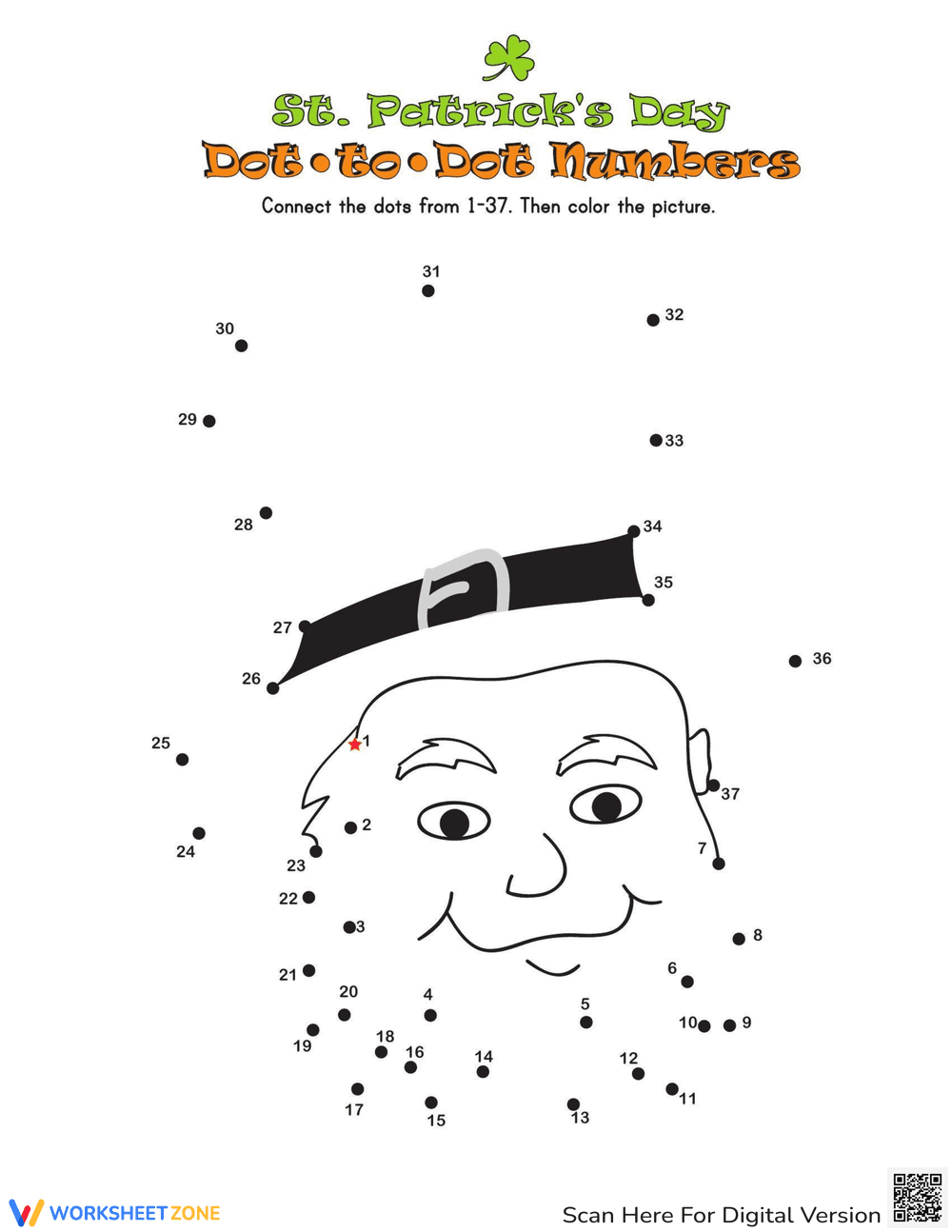 St. Patrick's Day Dot to Dot - Page 1