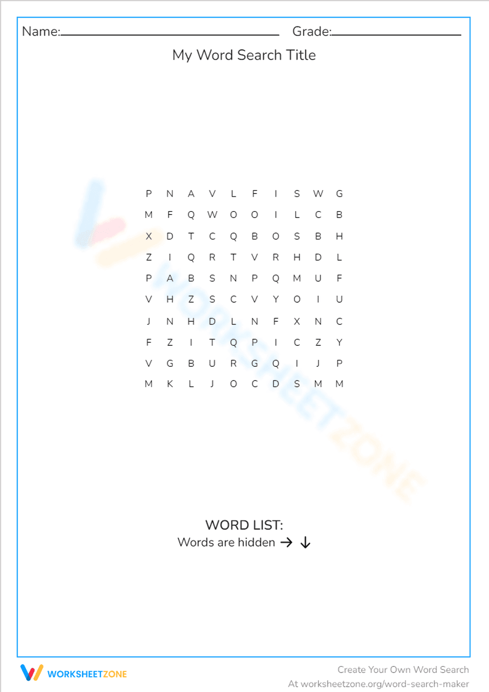 My Word Search Title - Page 1