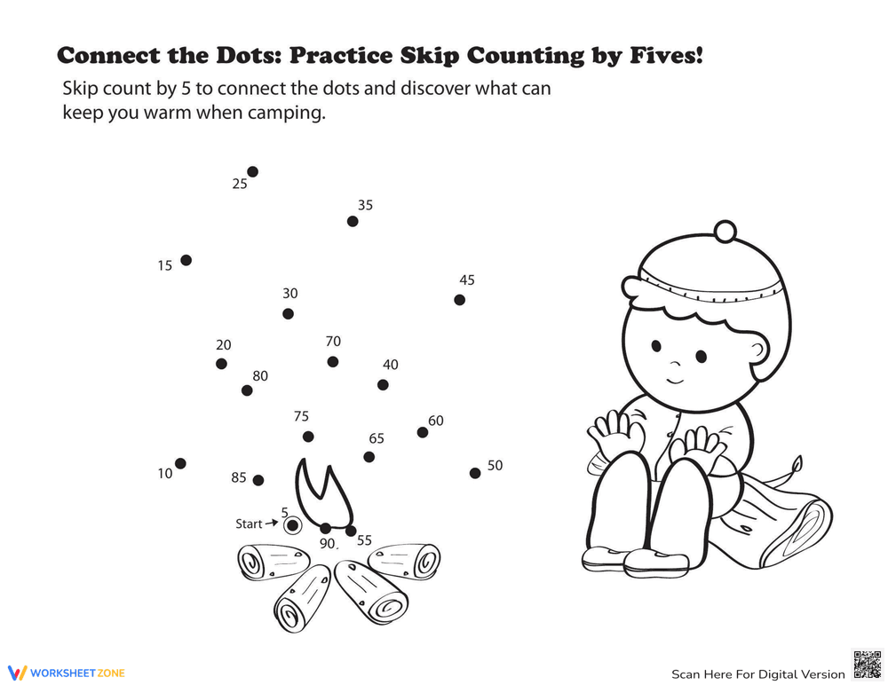 Skip Counting Dot-to-Dot Worksheet - Page 1
