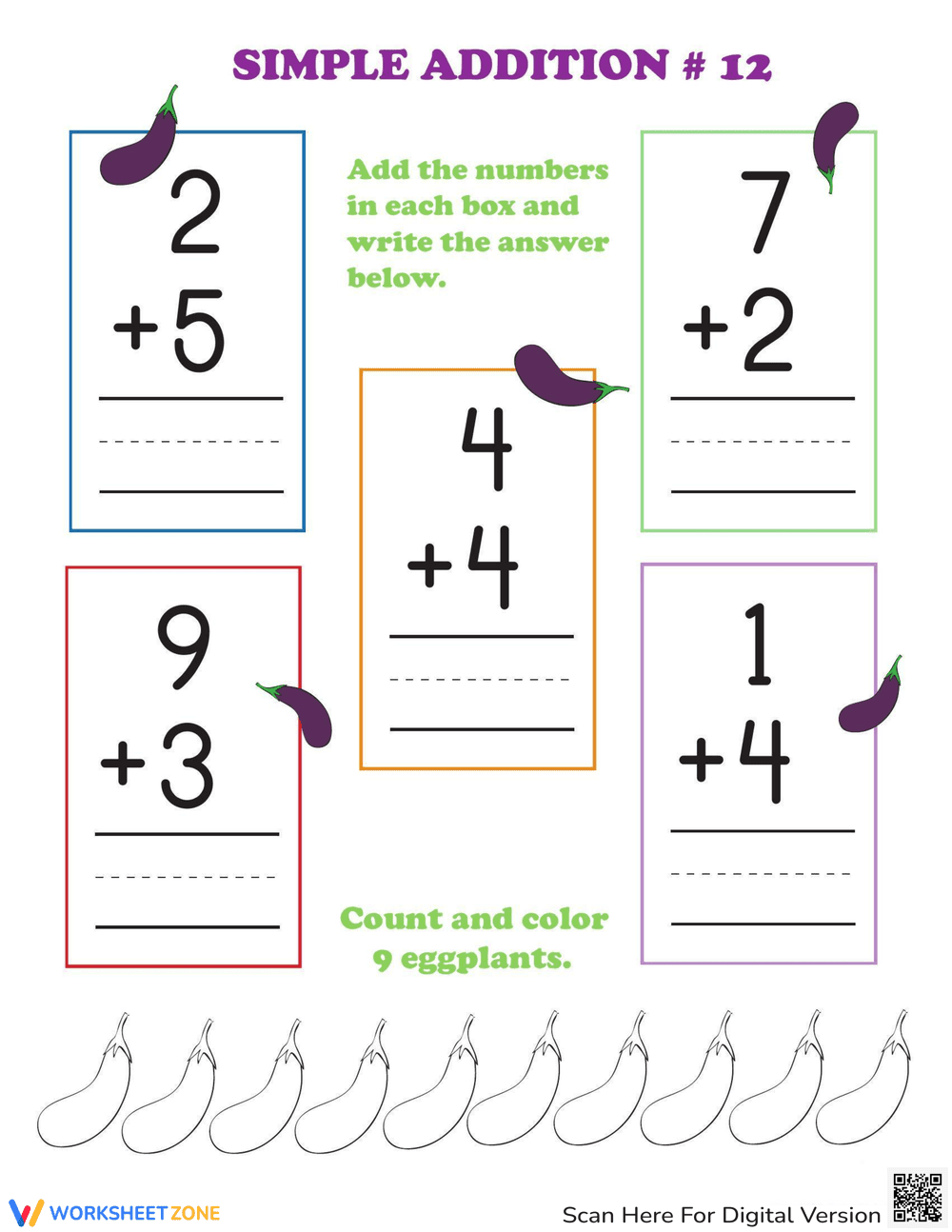 Preschool Addition #12 - Page 1