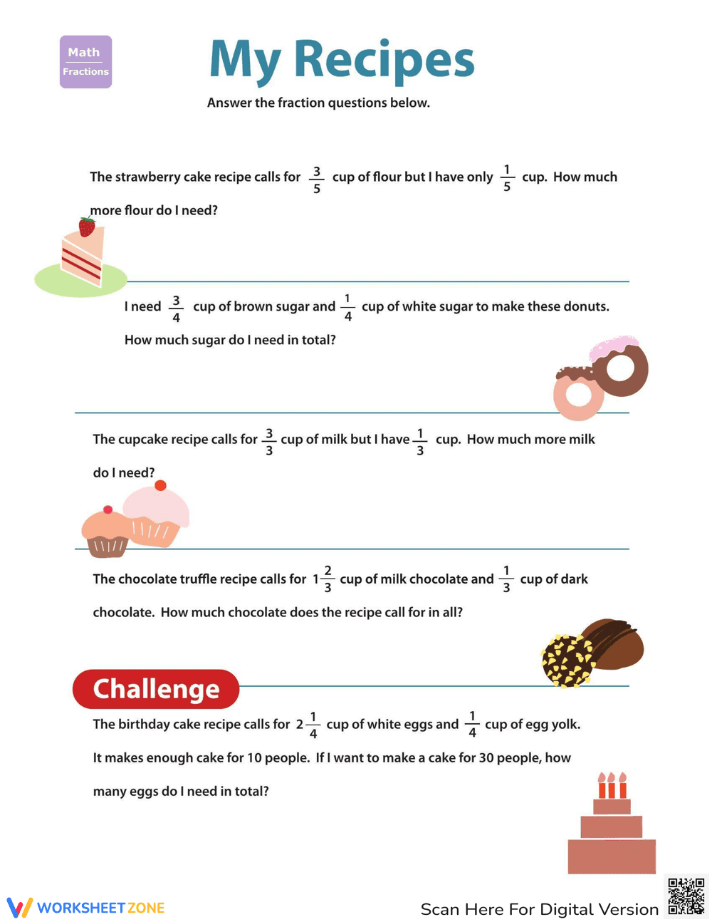 Introducing Fractions with Recipes - Page 1