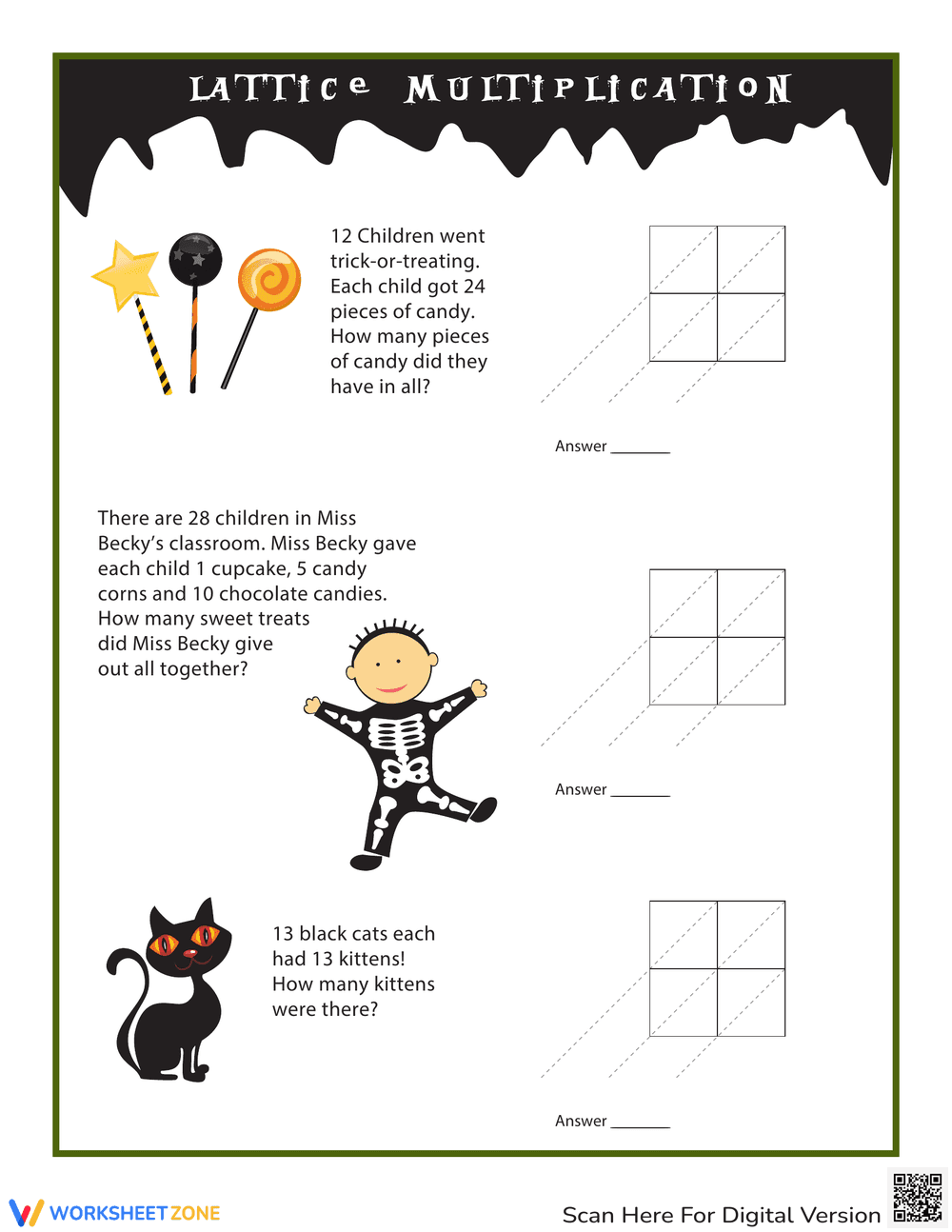 Halloween Multiplication Word Problems - Page 1