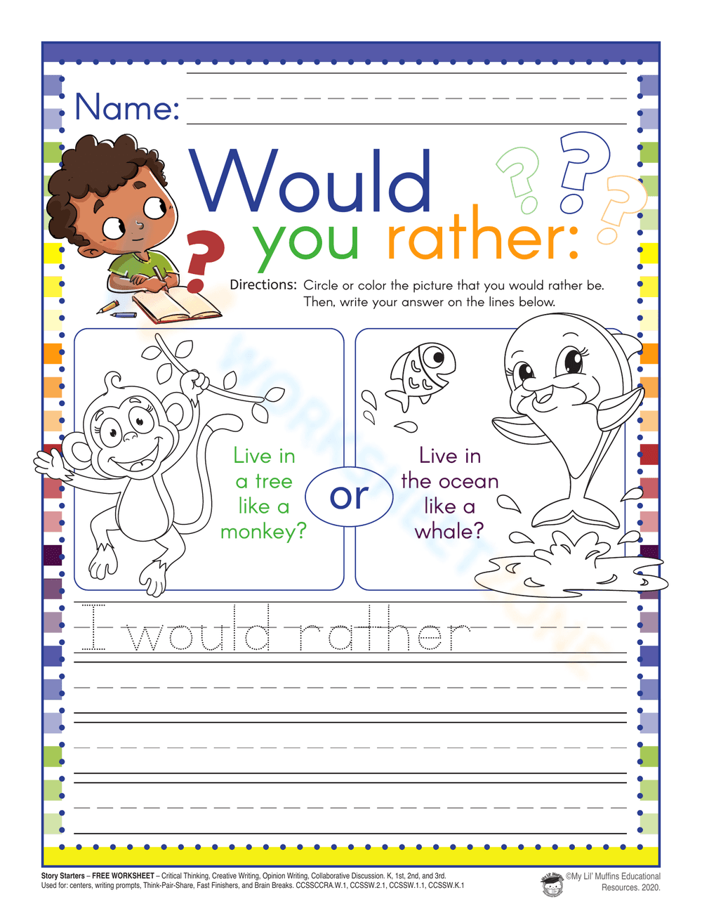 Would You Rather...? Writing Fun for Kids! - Page 1
