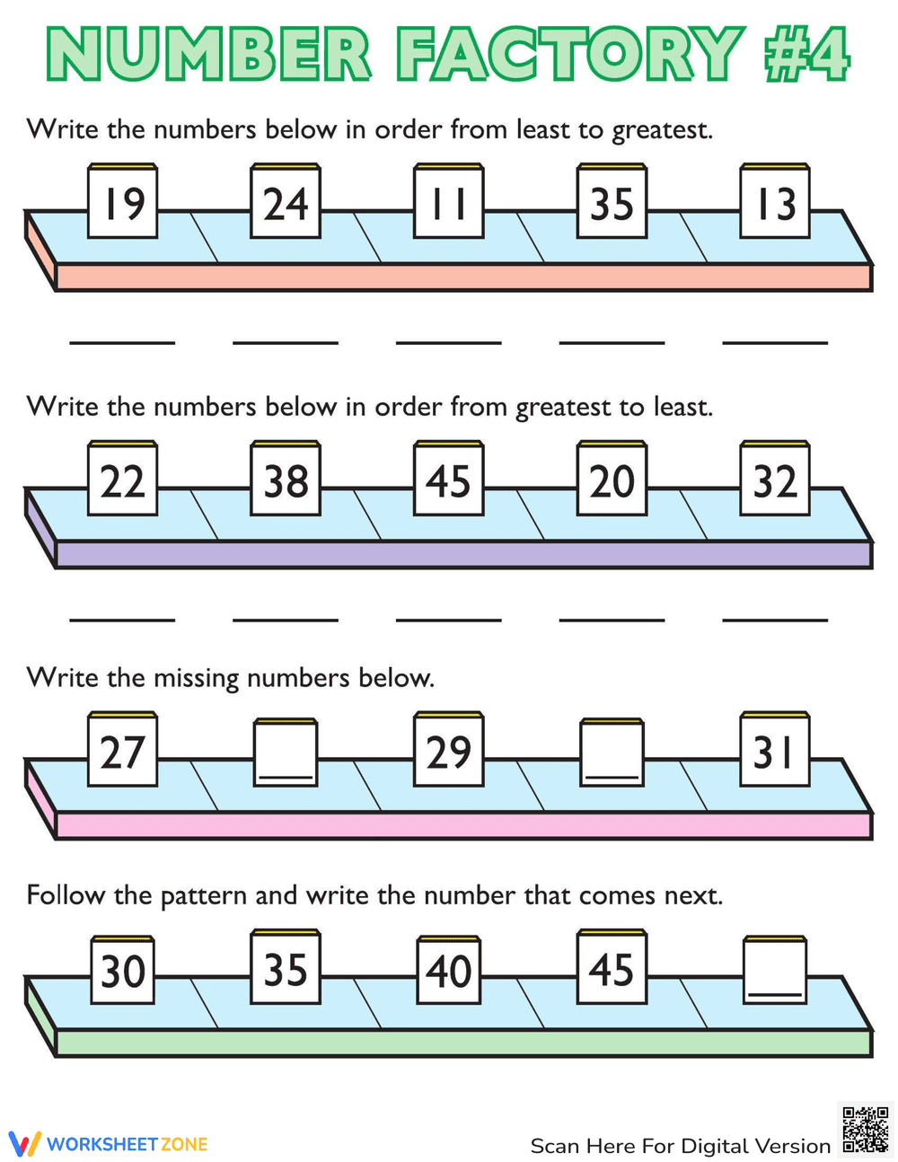 Number Factory Math Worksheet - Page 1