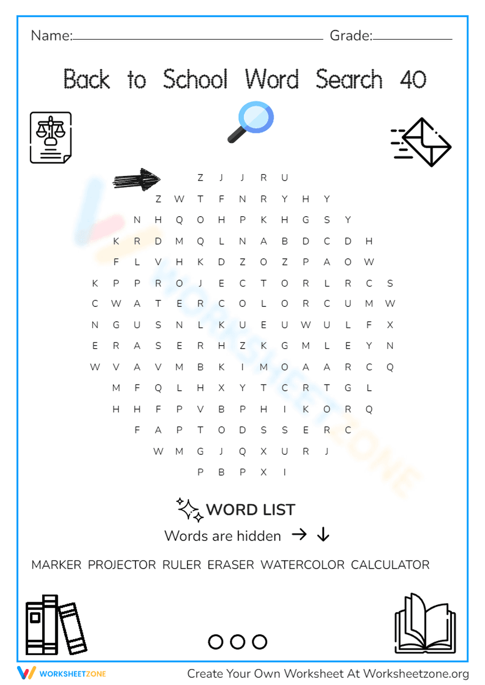 Back to School Word Search 40 - Page 1