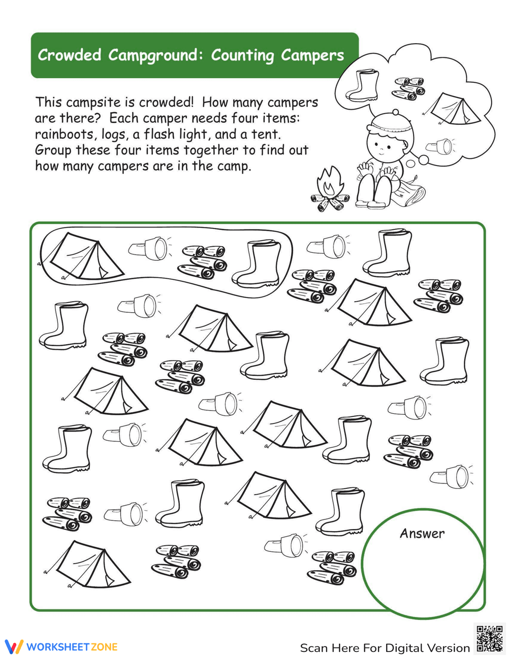 Count Campers: Counting Practice - Page 1