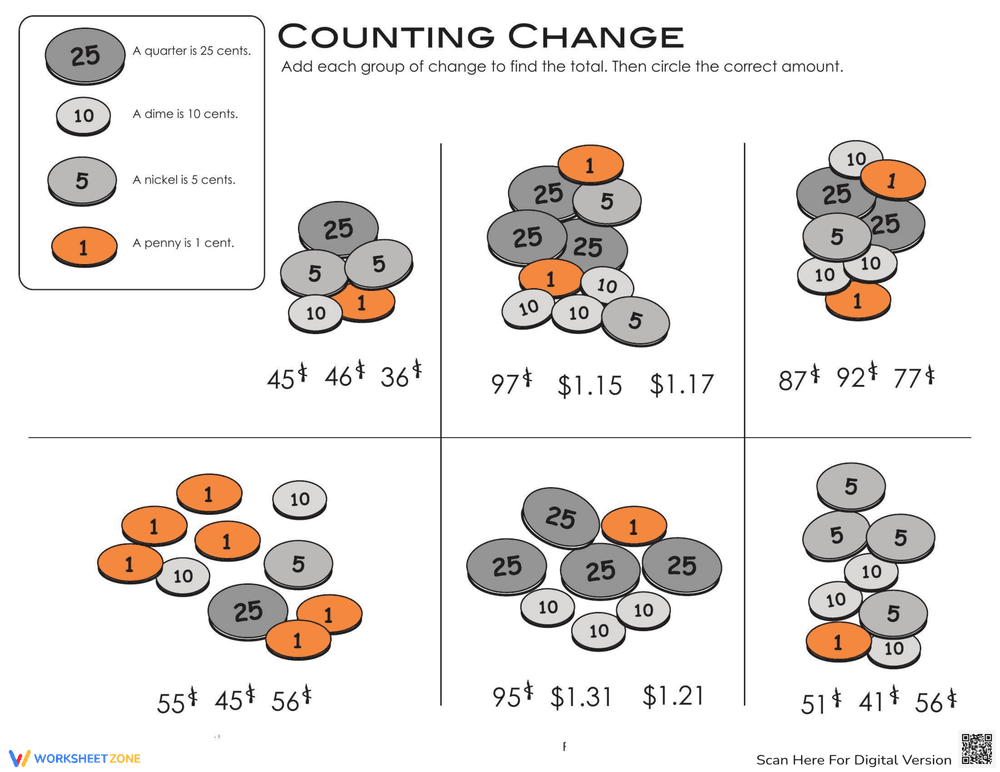 Counting Change: Money Math - Page 1
