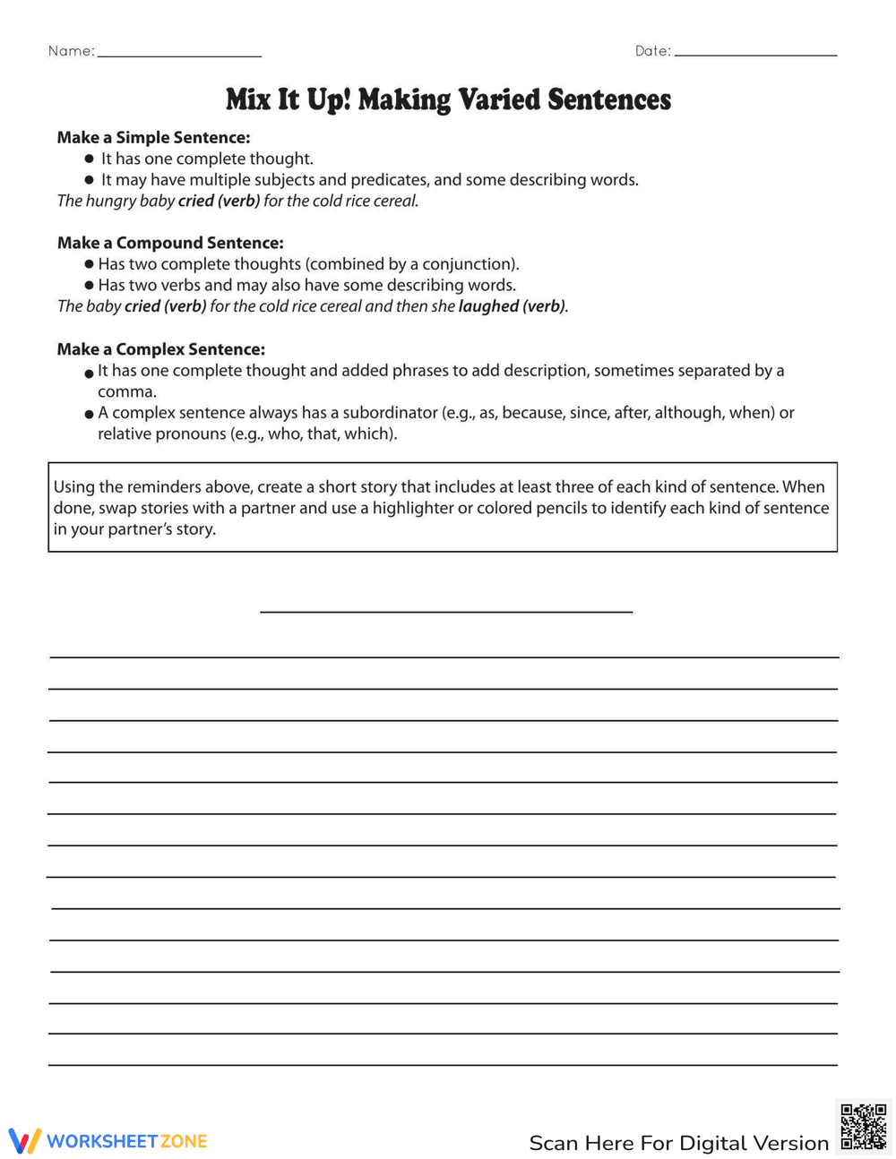 Mix It Up: Making Varied Sentences - Page 1