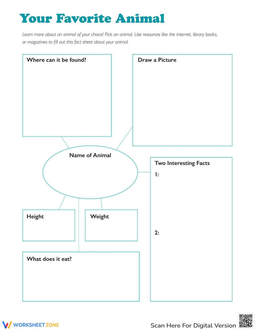 Animal Research Graphic Organizer - Page 1