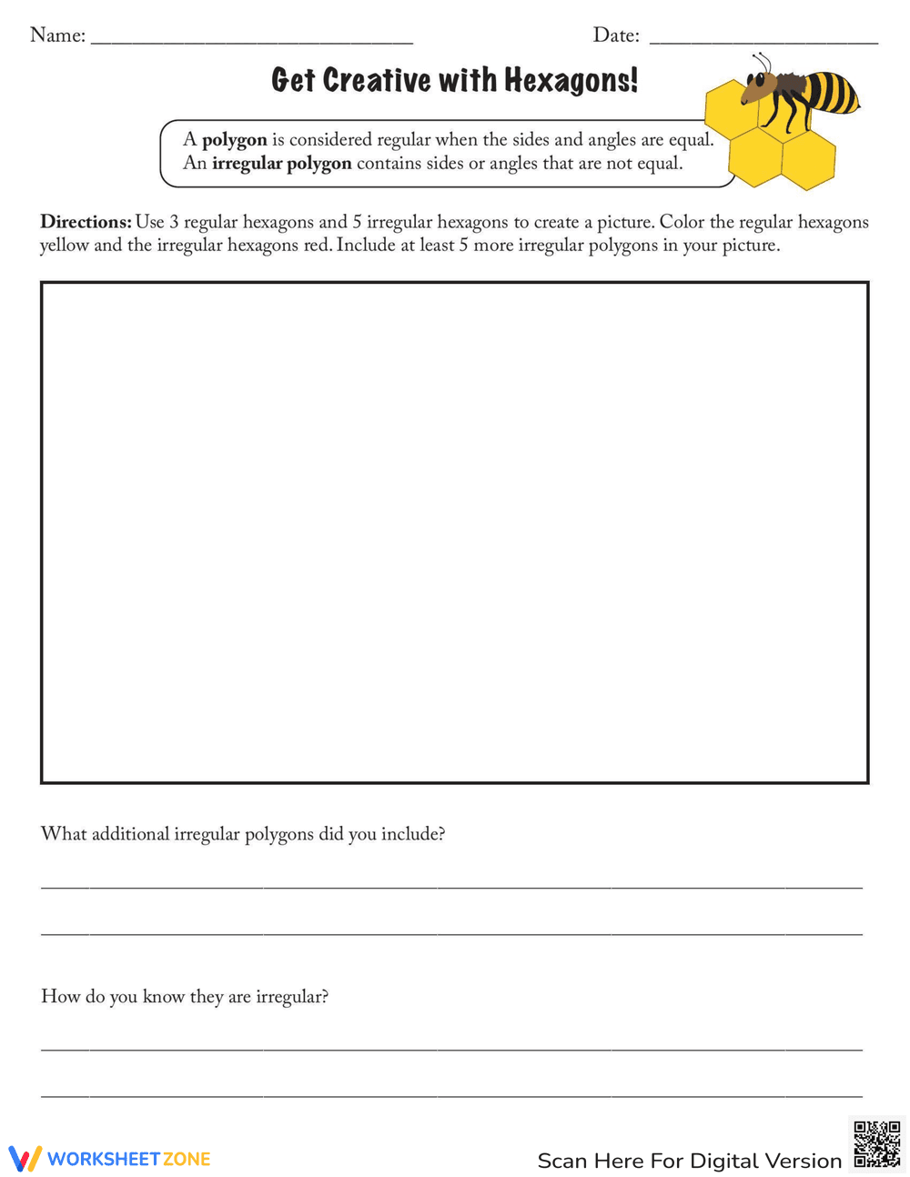 Get Creative with Hexagons Worksheet - Page 1
