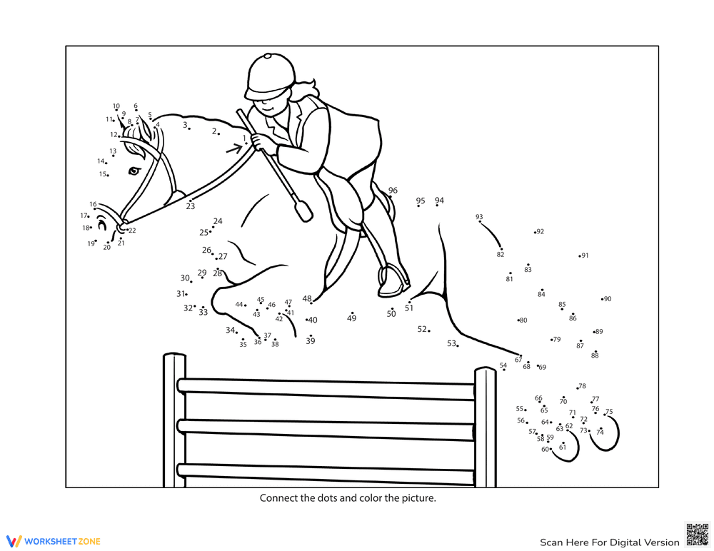 Connect the Dots Animal Worksheet - Page 1