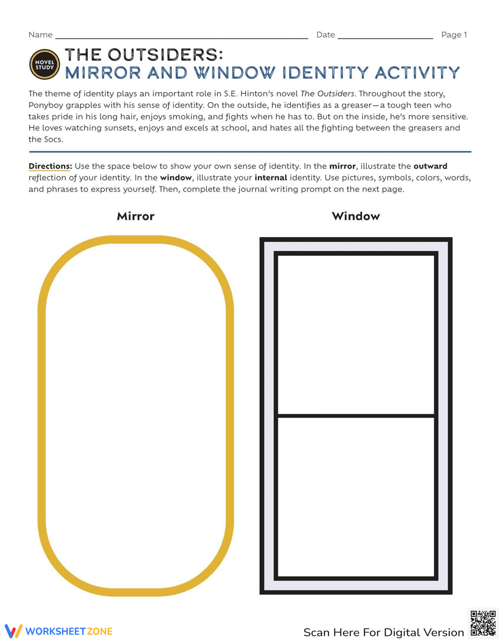 The Outsiders Novel Study Activity - Page 1