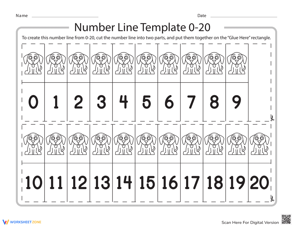 Number Line Template 0-20 - Page 1