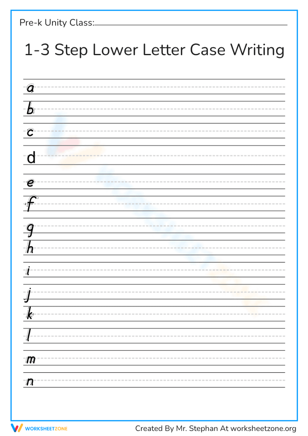 Lowercase Letter Writing Printable | Grade K-1 Ready - Page 1