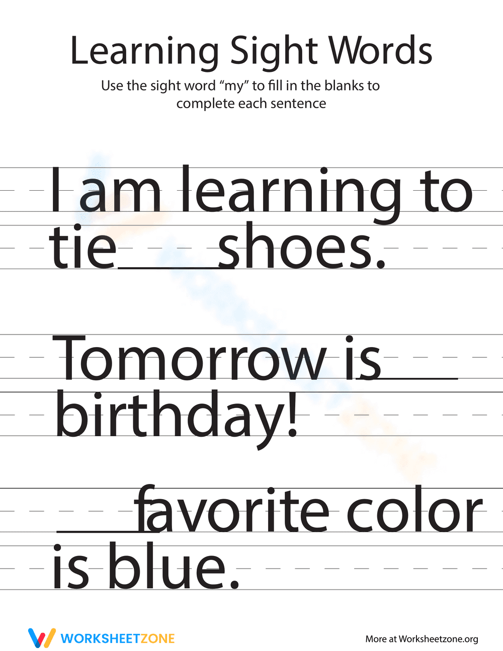 Sight Words My Worksheet - Page 1