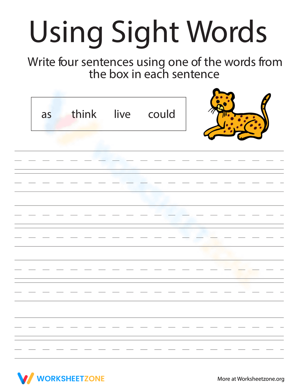 Sight Words 10 Worksheet - Page 1