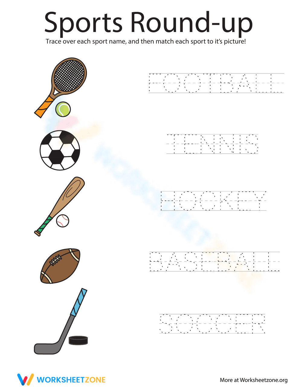 Sports Round Up Worksheet - Page 1