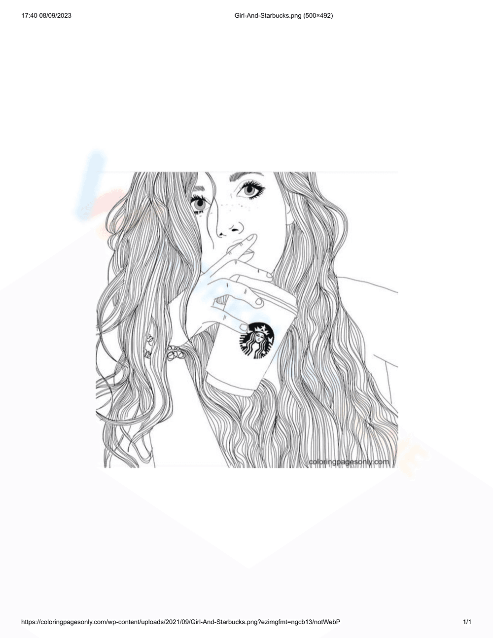 Creative Coloring with Starbucks and a Girl - Page 1