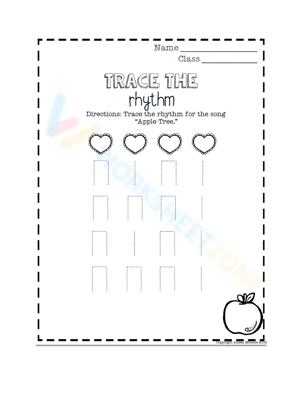 Trace The Rhythm Apple Tree - Page 1