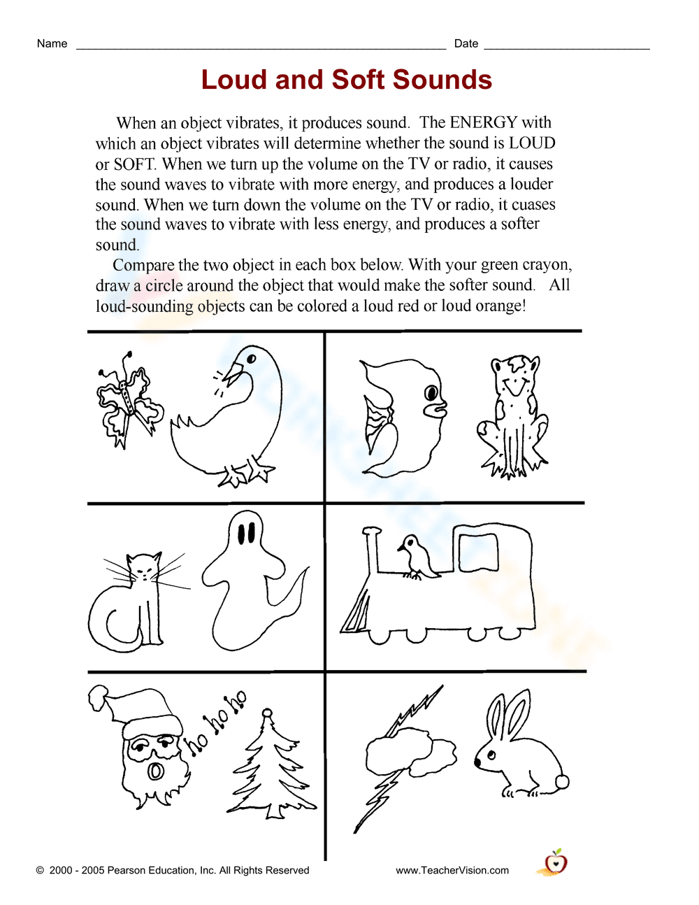 Loud and Soft Sounds Worksheet | Essential Grade 1 Science - Page 1