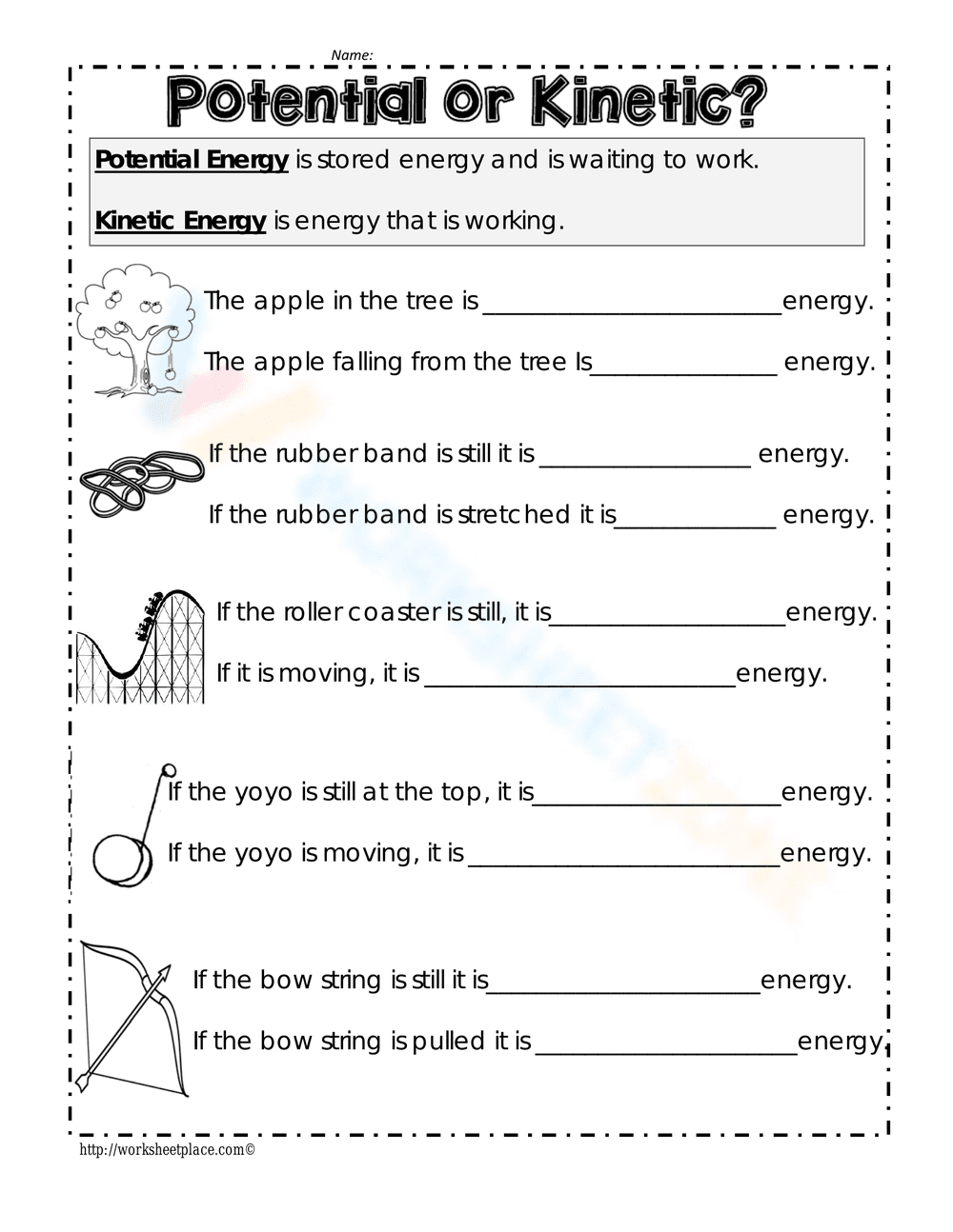 Potential or Kinetic: Identifying Energy Forms - Page 1