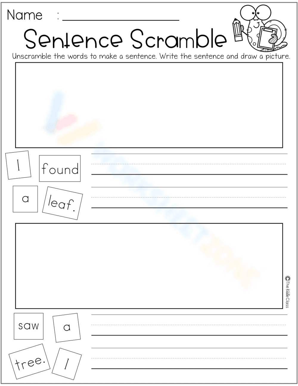 Jumble the Sentences Worksheet - Page 1