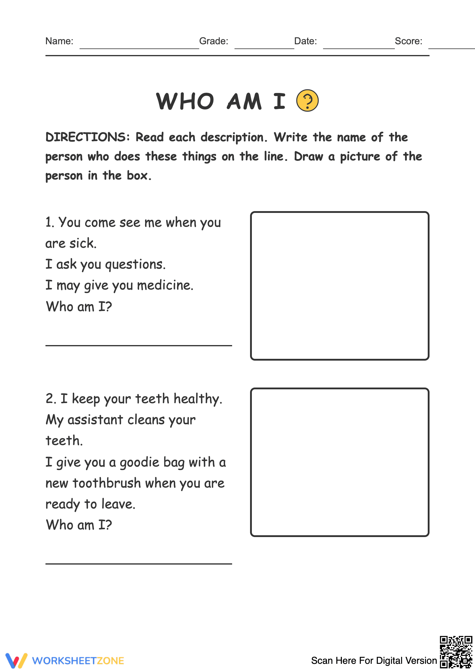 Identify and Draw Worksheet - Page 1