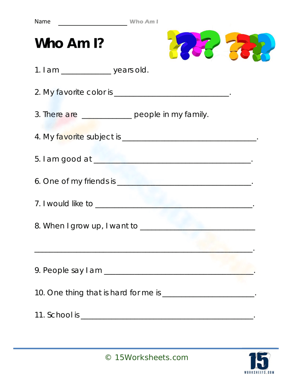 The Essence of Me: Self-Discovery Worksheet - Page 1