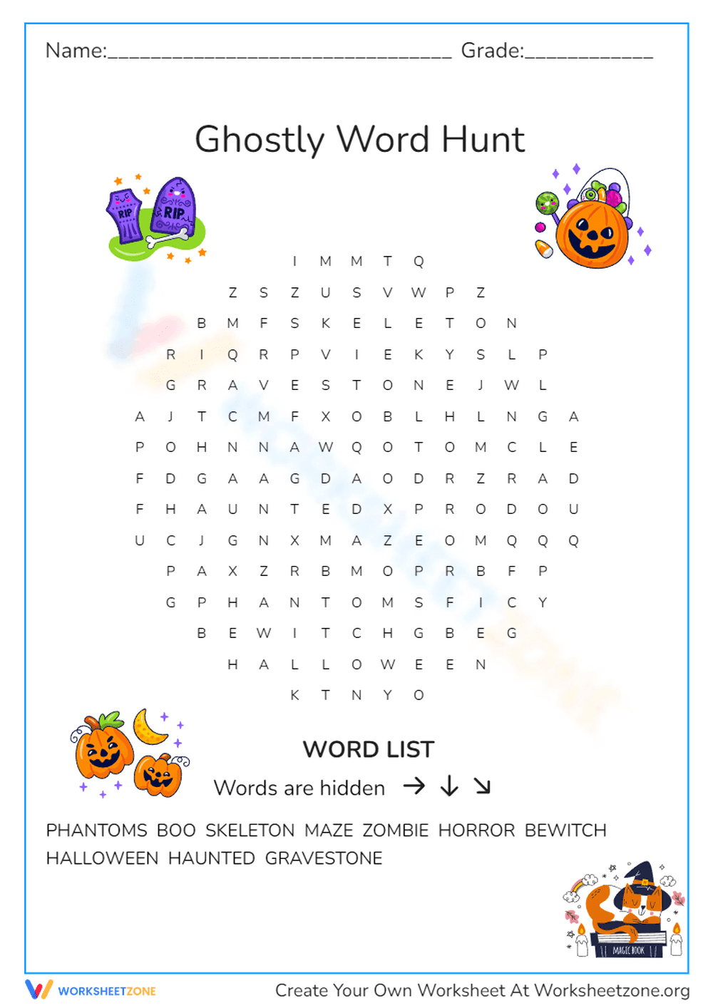 Printable Halloween Word Search | Grades 1-5 - Page 1
