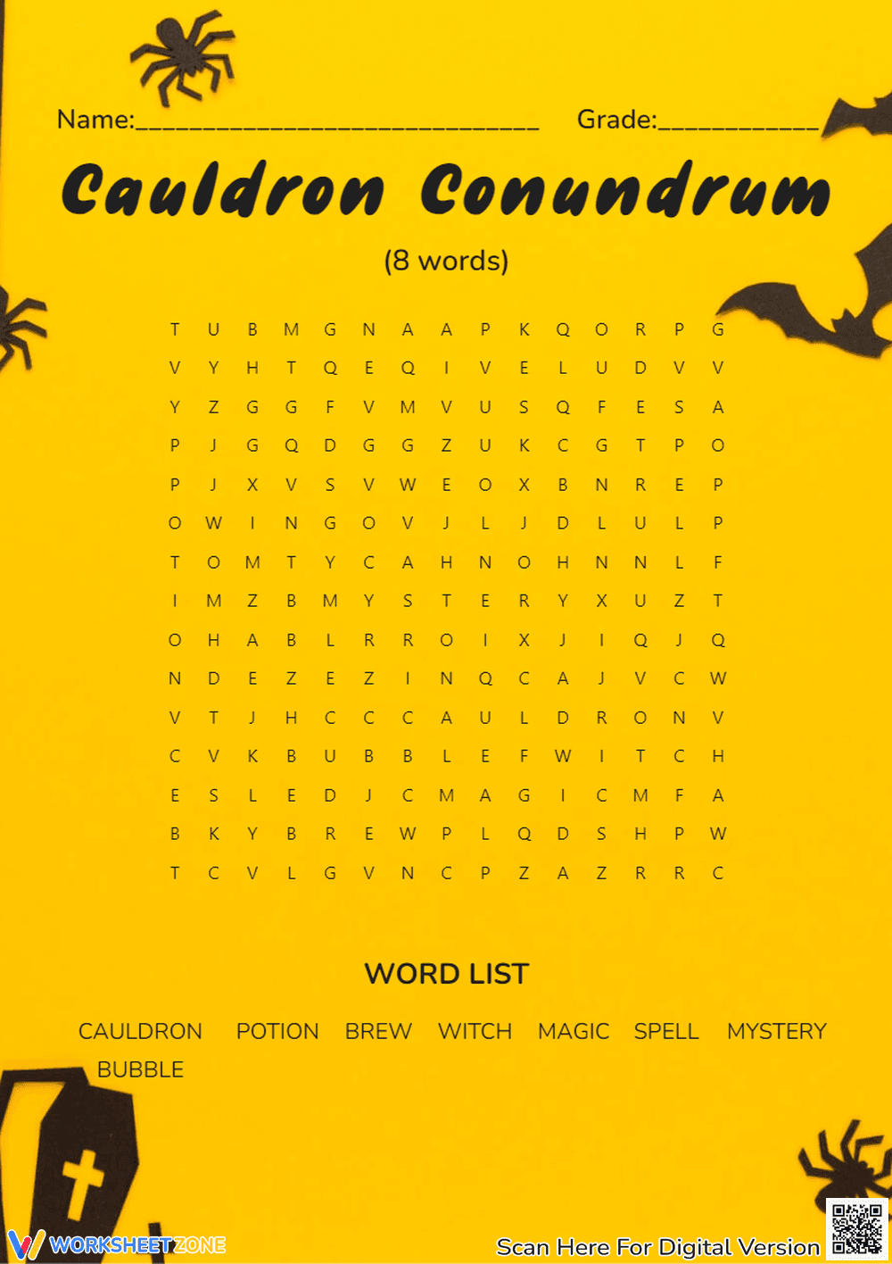 Cauldron Conundrum Word Search - Page 1