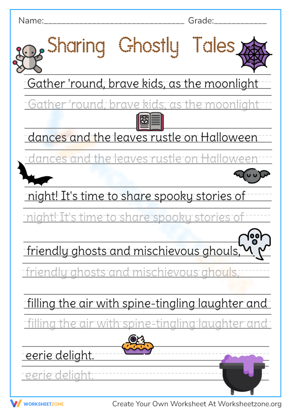 Handwriting Tracing Worksheet | Grade 1 Printable - Page 1