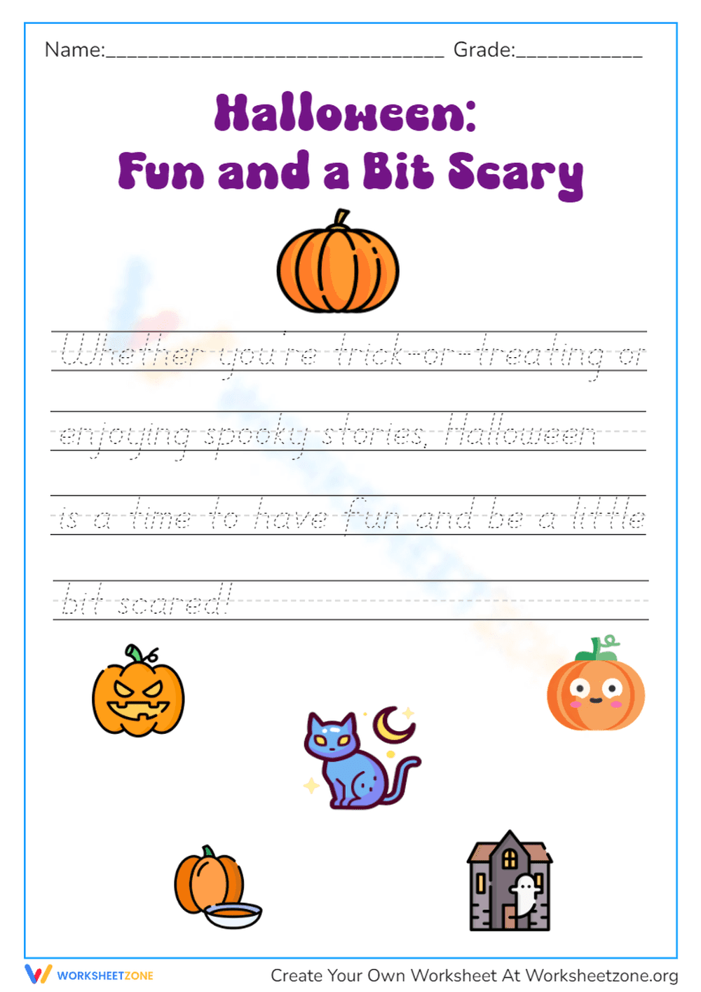 Grade 2 Cursive Tracing — Printable No-Prep Worksheet - Page 1