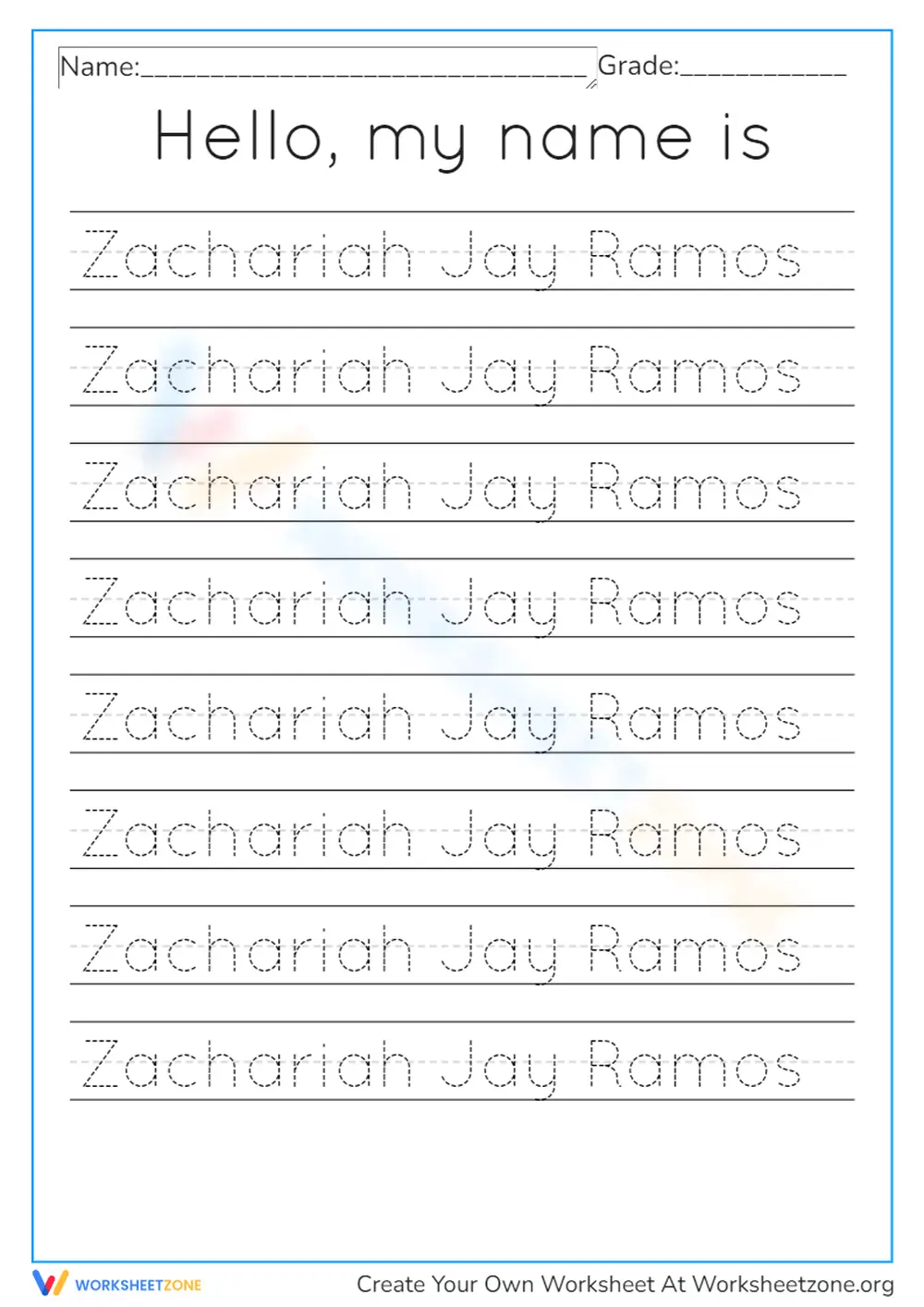 NAME TRACING - Page 1