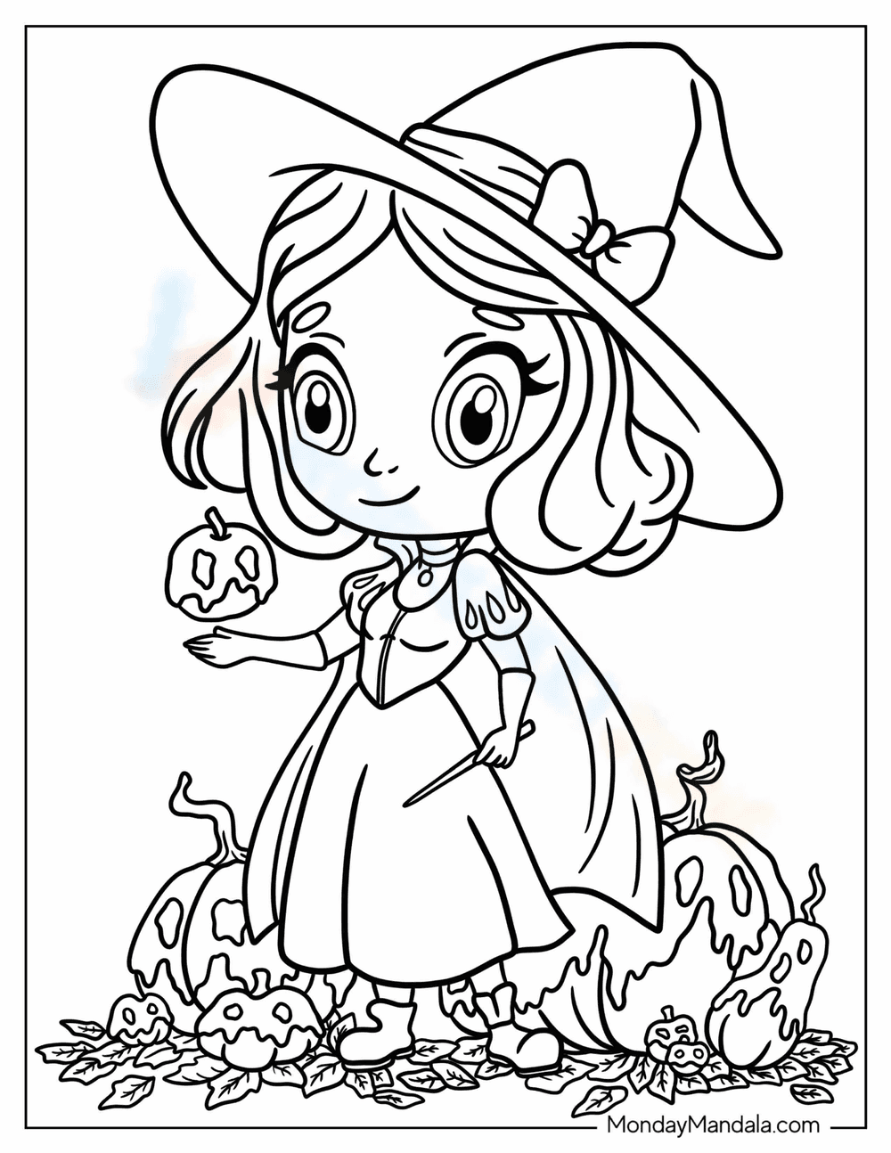 Witch Snow White: A Disney Halloween Coloring Sheet - Page 1
