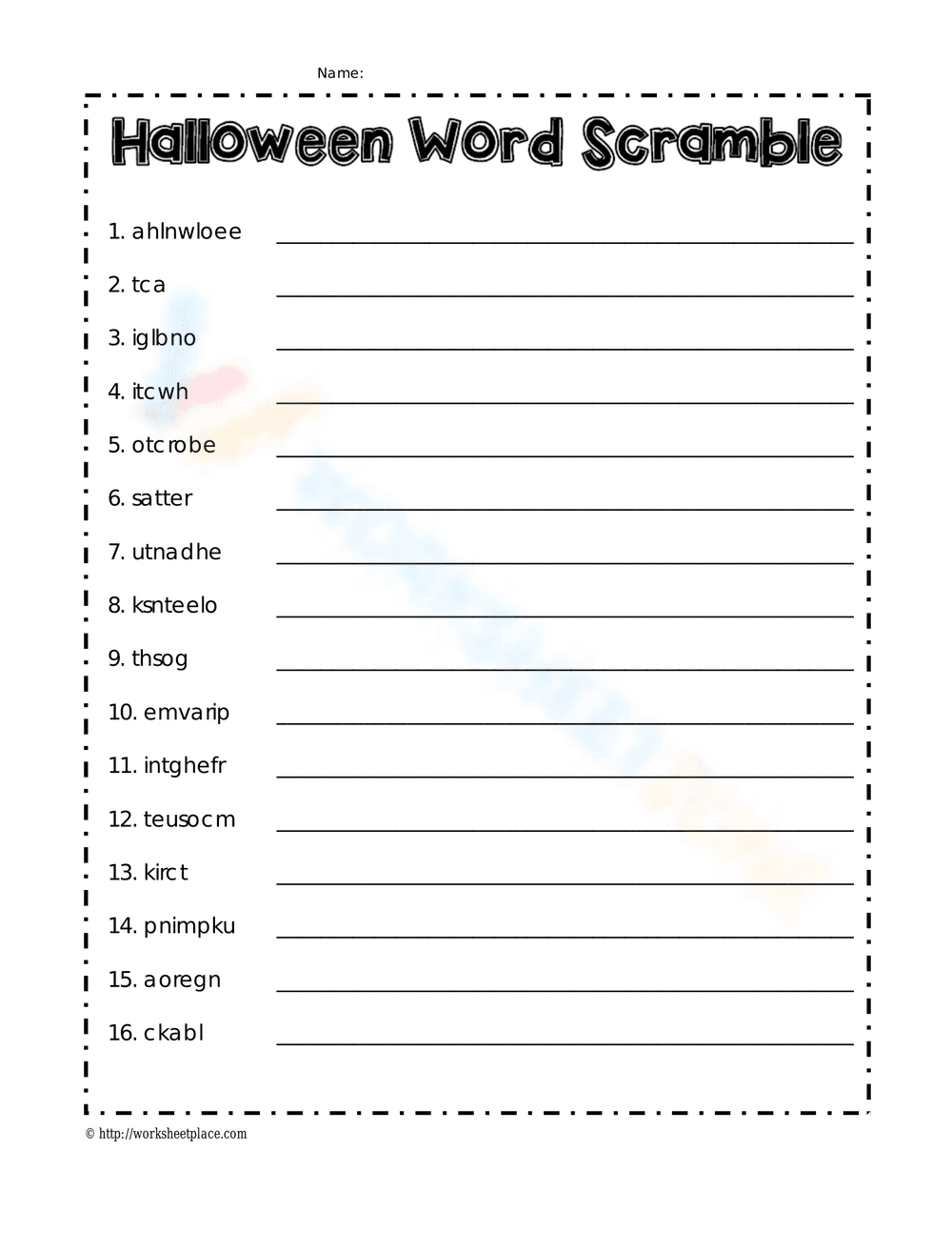 Halloween Word Scramble: Challenge Your Vocabulary - Page 1