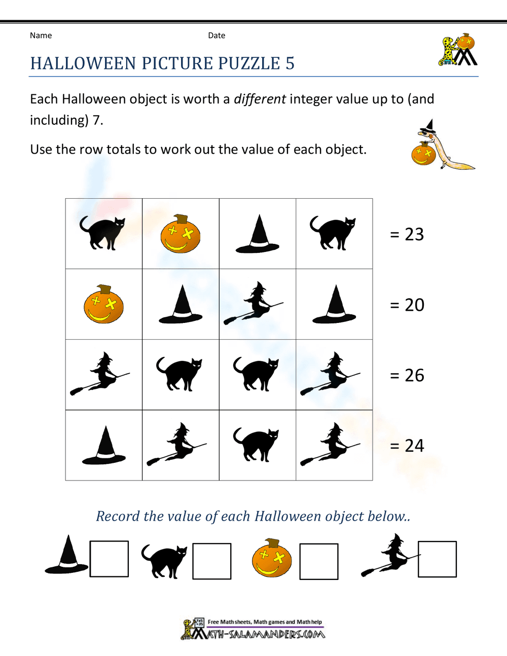 Solve the Halloween Picture Puzzle - Page 1