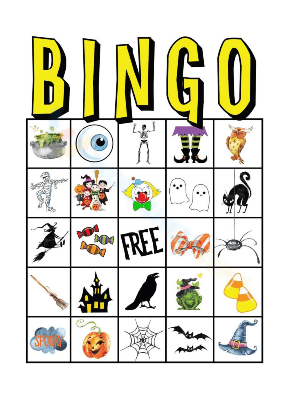 Play Halloween Bingo with Kids - Page 1