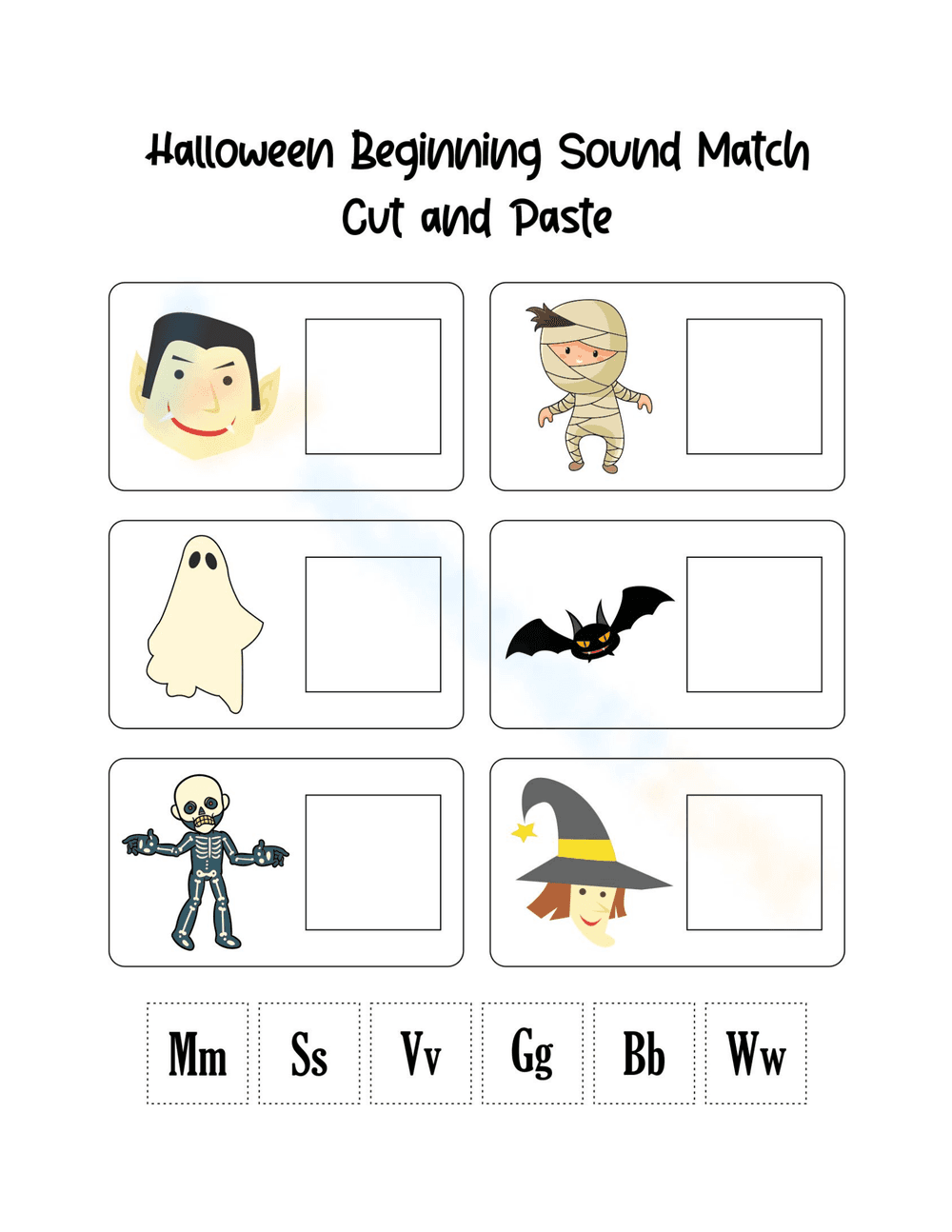 Halloween Beginning Sound Match - Page 1